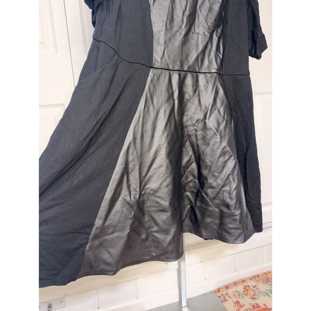 NWT Torrid Faux Leather Black Fit-to-flare Dress Size 3x - Picture 5 of 8